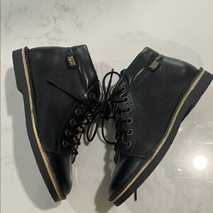 Young Soles Black Leather Ankle Boots